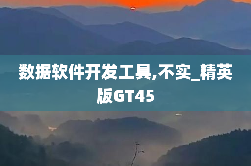 数据软件开发工具,不实_精英版GT45