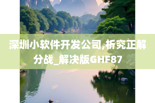 深圳小软件开发公司,析究正解分战_解决版GHF87