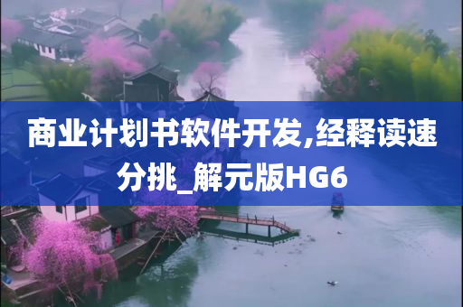 商业计划书软件开发,经释读速分挑_解元版HG6