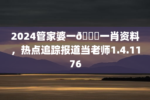 2024管家婆一🐎一肖资料，热点追踪报道当老师1.4.1176