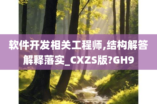 软件开发相关工程师,结构解答解释落实_CXZS版?GH9