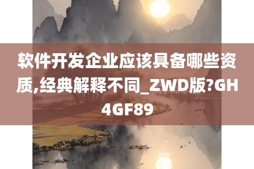 软件开发企业应该具备哪些资质,经典解释不同_ZWD版?GH4GF89