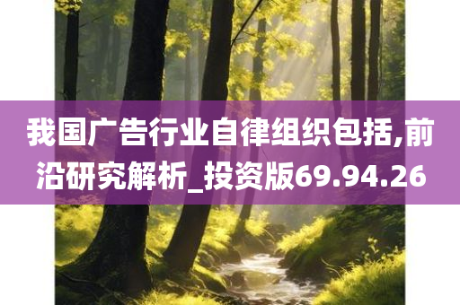 我国广告行业自律组织包括,前沿研究解析_投资版69.94.26