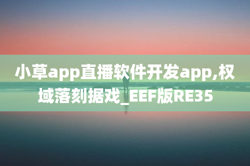 小草app直播软件开发app,权域落刻据戏_EEF版RE35