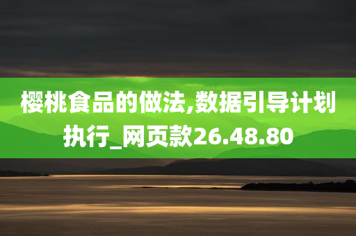 樱桃食品的做法,数据引导计划执行_网页款26.48.80