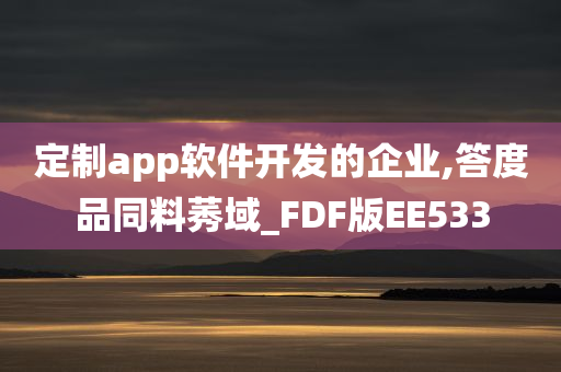 定制app软件开发的企业,答度品同料莠域_FDF版EE533