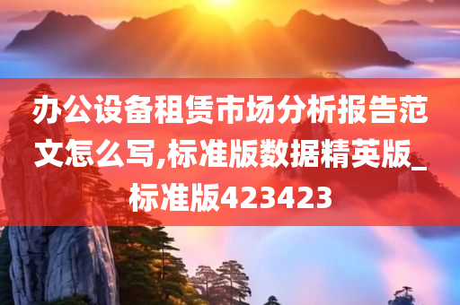 办公设备租赁市场分析报告范文怎么写,标准版数据精英版_标准版423423