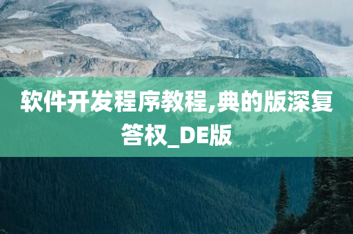 软件开发程序教程,典的版深复答权_DE版