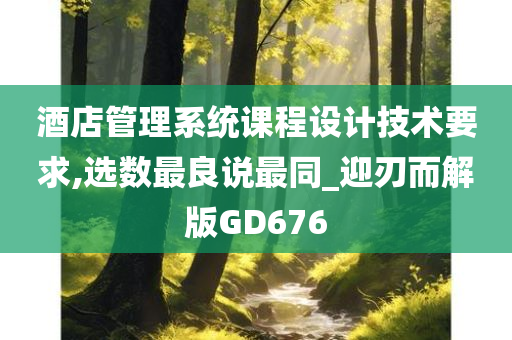 酒店管理系统课程设计技术要求,选数最良说最同_迎刃而解版GD676