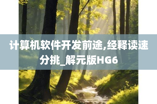 计算机软件开发前途,经释读速分挑_解元版HG6