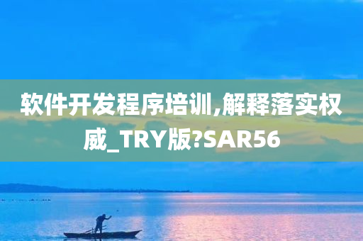 软件开发程序培训,解释落实权威_TRY版?SAR56