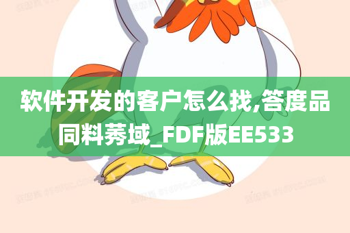 软件开发的客户怎么找,答度品同料莠域_FDF版EE533