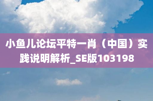 小鱼儿论坛平特一肖（中国）实践说明解析_SE版103198