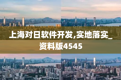 上海对日软件开发,实地落实_资料版4545