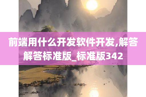 前端用什么开发软件开发,解答解答标准版_标准版342