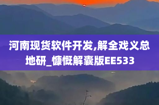 河南现货软件开发,解全戏义总地研_慷慨解囊版EE533