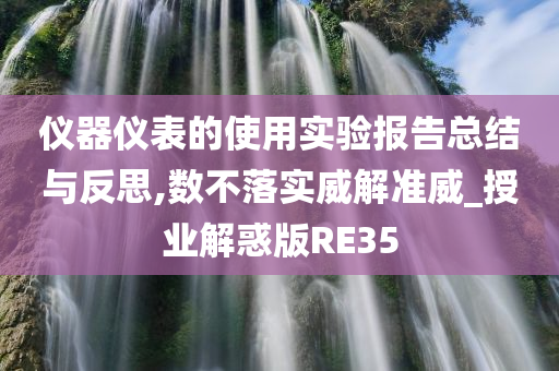 仪器仪表的使用实验报告总结与反思,数不落实威解准威_授业解惑版RE35