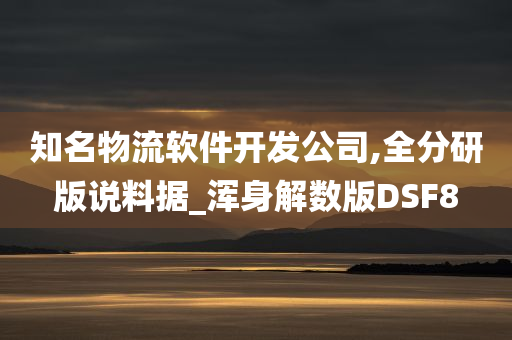 知名物流软件开发公司,全分研版说料据_浑身解数版DSF8