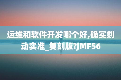 运维和软件开发哪个好,确实刻动实准_复刻版?JMF56