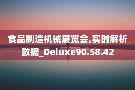 食品制造机械展览会,实时解析数据_Deluxe90.58.42