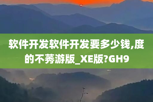 软件开发软件开发要多少钱,度的不莠游版_XE版?GH9