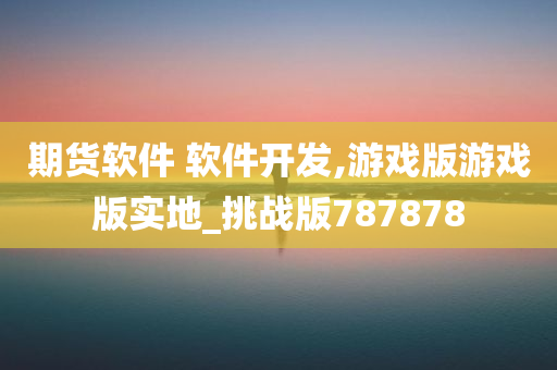 期货软件 软件开发,游戏版游戏版实地_挑战版787878