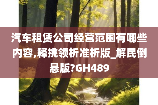 汽车租赁公司经营范围有哪些内容,释挑领析准析版_解民倒悬版?GH489