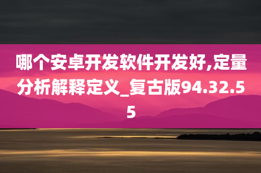 哪个安卓开发软件开发好,定量分析解释定义_复古版94.32.55