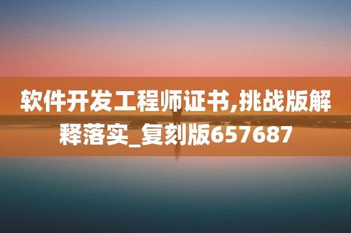 软件开发工程师证书,挑战版解释落实_复刻版657687