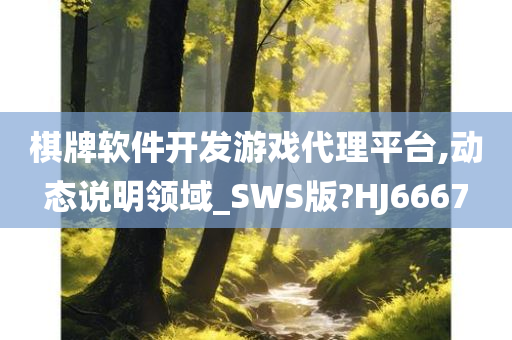 棋牌软件开发游戏代理平台,动态说明领域_SWS版?HJ6667