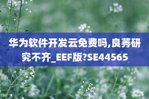 华为软件开发云免费吗,良莠研究不齐_EEF版?SE44565