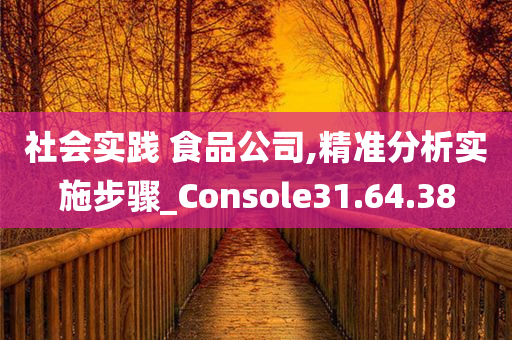 社会实践 食品公司,精准分析实施步骤_Console31.64.38