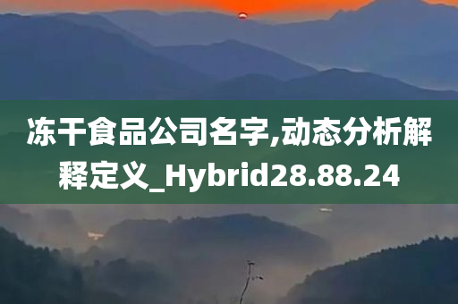 冻干食品公司名字,动态分析解释定义_Hybrid28.88.24