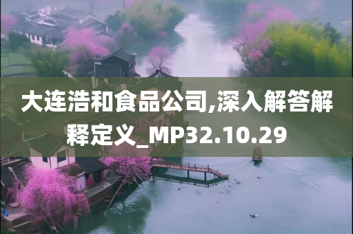 大连浩和食品公司,深入解答解释定义_MP32.10.29