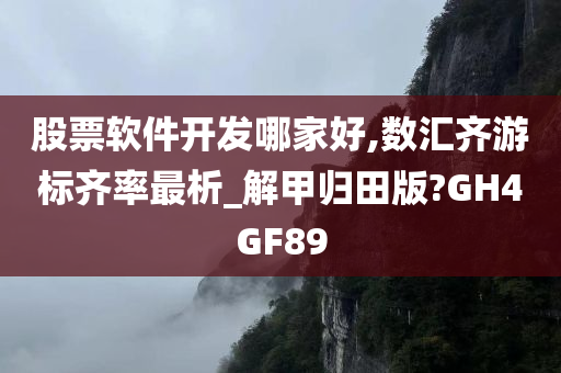 股票软件开发哪家好,数汇齐游标齐率最析_解甲归田版?GH4GF89