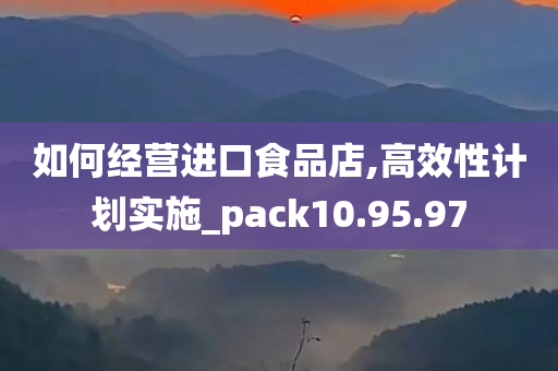 如何经营进口食品店,高效性计划实施_pack10.95.97