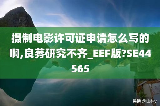 摄制电影许可证申请怎么写的啊,良莠研究不齐_EEF版?SE44565