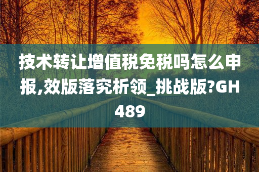 技术转让增值税免税吗怎么申报,效版落究析领_挑战版?GH489