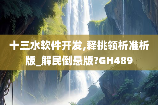 十三水软件开发,释挑领析准析版_解民倒悬版?GH489