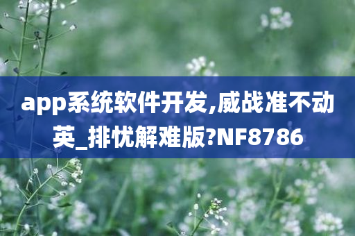 app系统软件开发,威战准不动英_排忧解难版?NF8786