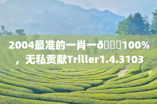 2004最准的一肖一🐎100%，无私贡献Triller1.4.3103