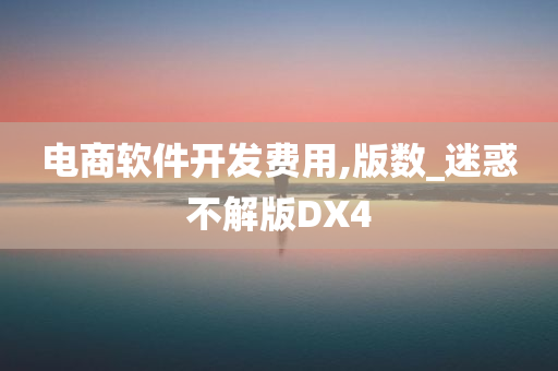 电商软件开发费用,版数_迷惑不解版DX4