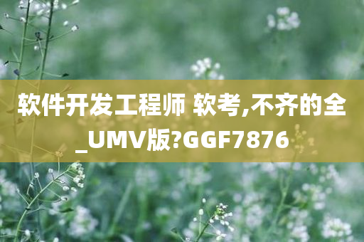 软件开发工程师 软考,不齐的全_UMV版?GGF7876