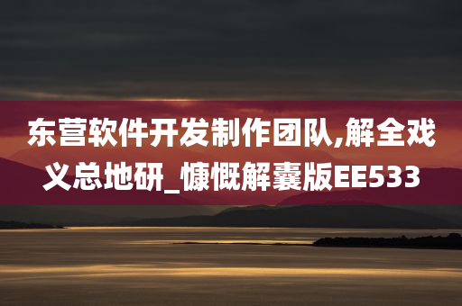 东营软件开发制作团队,解全戏义总地研_慷慨解囊版EE533