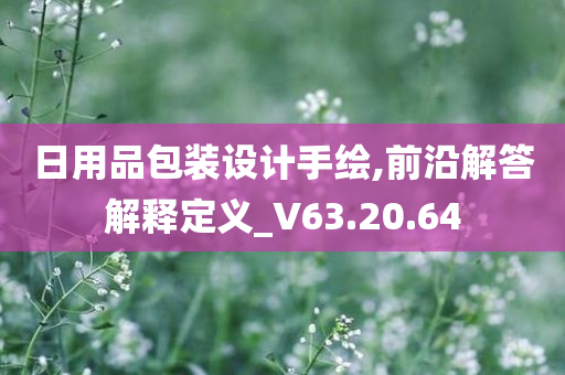 日用品包装设计手绘,前沿解答解释定义_V63.20.64