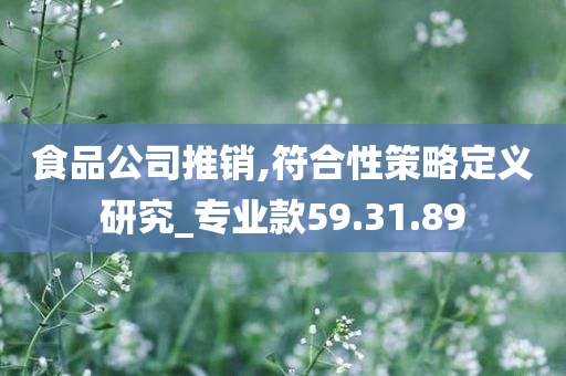 食品公司推销,符合性策略定义研究_专业款59.31.89