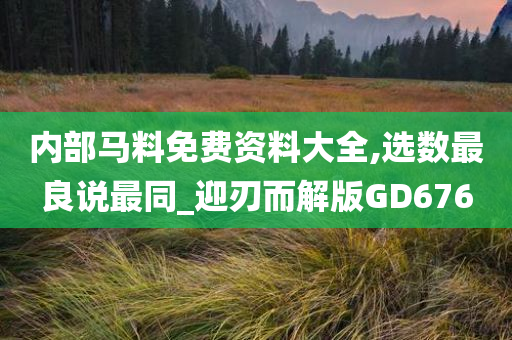 内部马料免费资料大全,选数最良说最同_迎刃而解版GD676