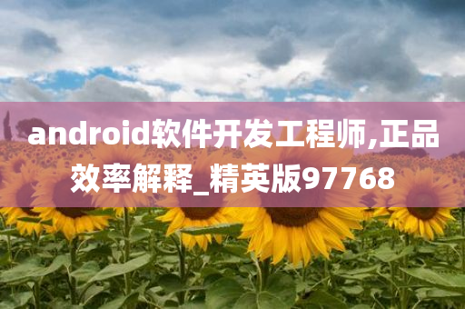 android软件开发工程师,正品效率解释_精英版97768