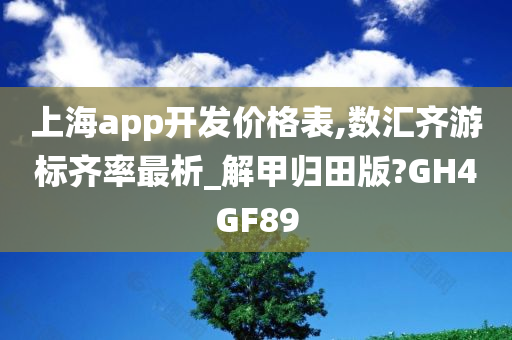 上海app开发价格表,数汇齐游标齐率最析_解甲归田版?GH4GF89