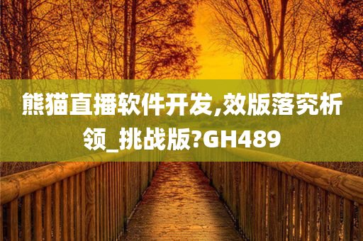 熊猫直播软件开发,效版落究析领_挑战版?GH489